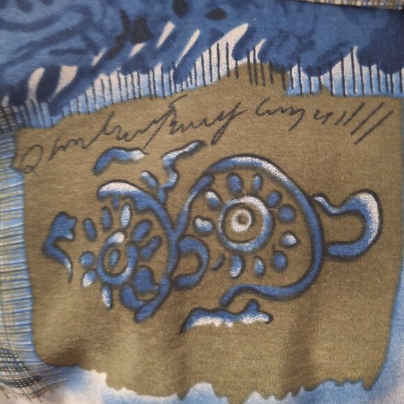 Selected By Kelin Collection Vintage Mens XL Long Sleeve Shirt Blue Brown Tan - Picture 6 of 8